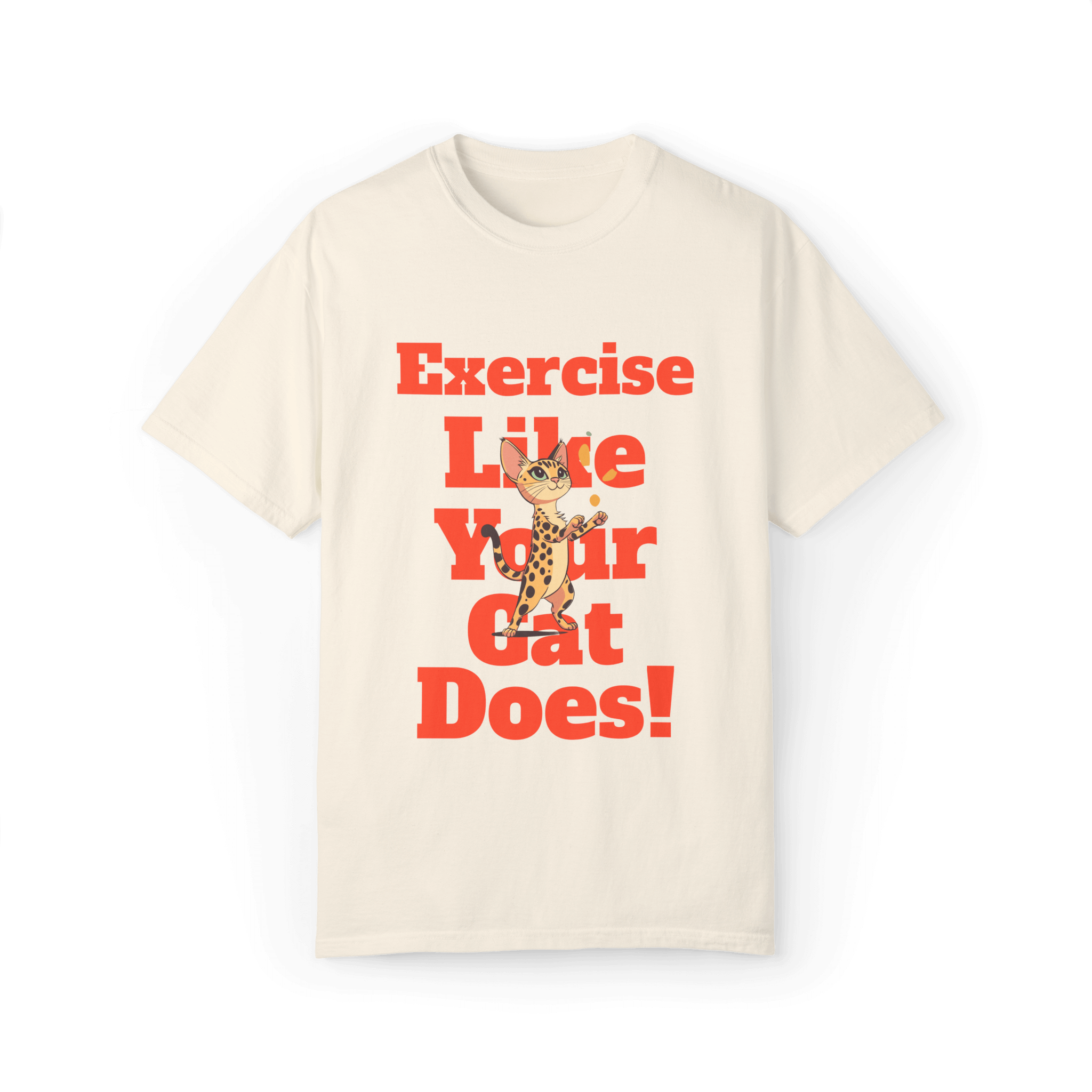 Active Savannah Cat T-shirt - Fun Workout Inspiration