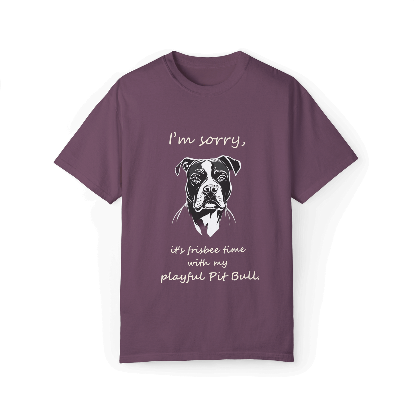 Playful Pit Bull T-shirt - Frisbee Time Fun