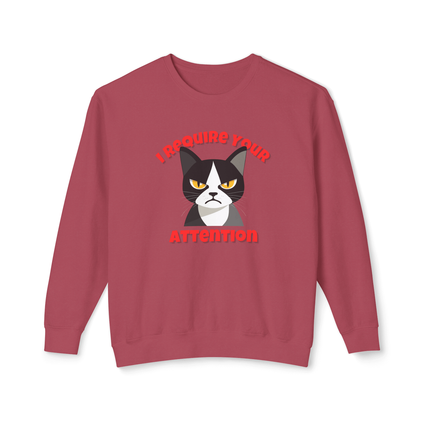 I Require Your Attention Sweatshirt - Tuxedo Cat Sass