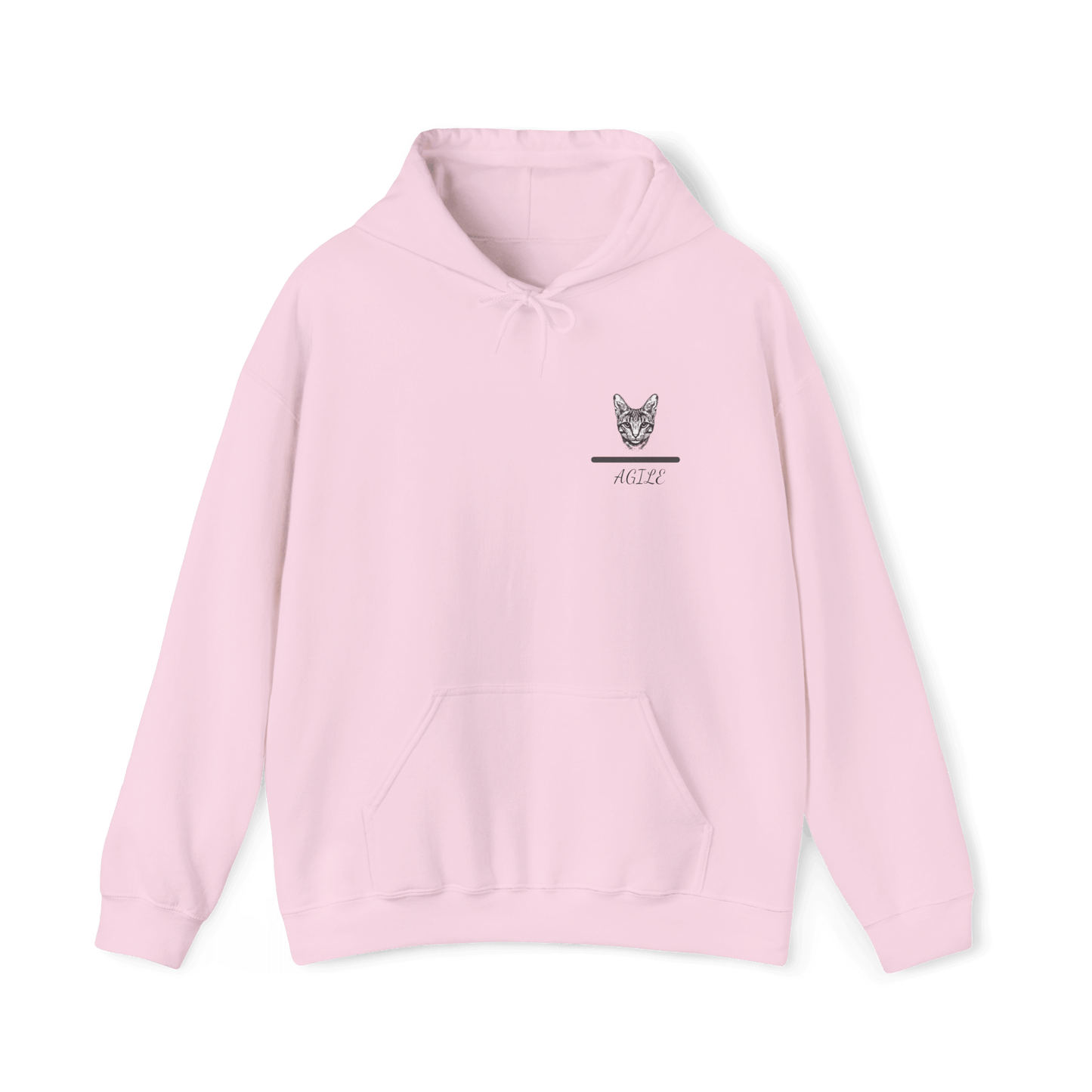 Agile Savannah Cat Hoodie - Elegant Minimalist Design