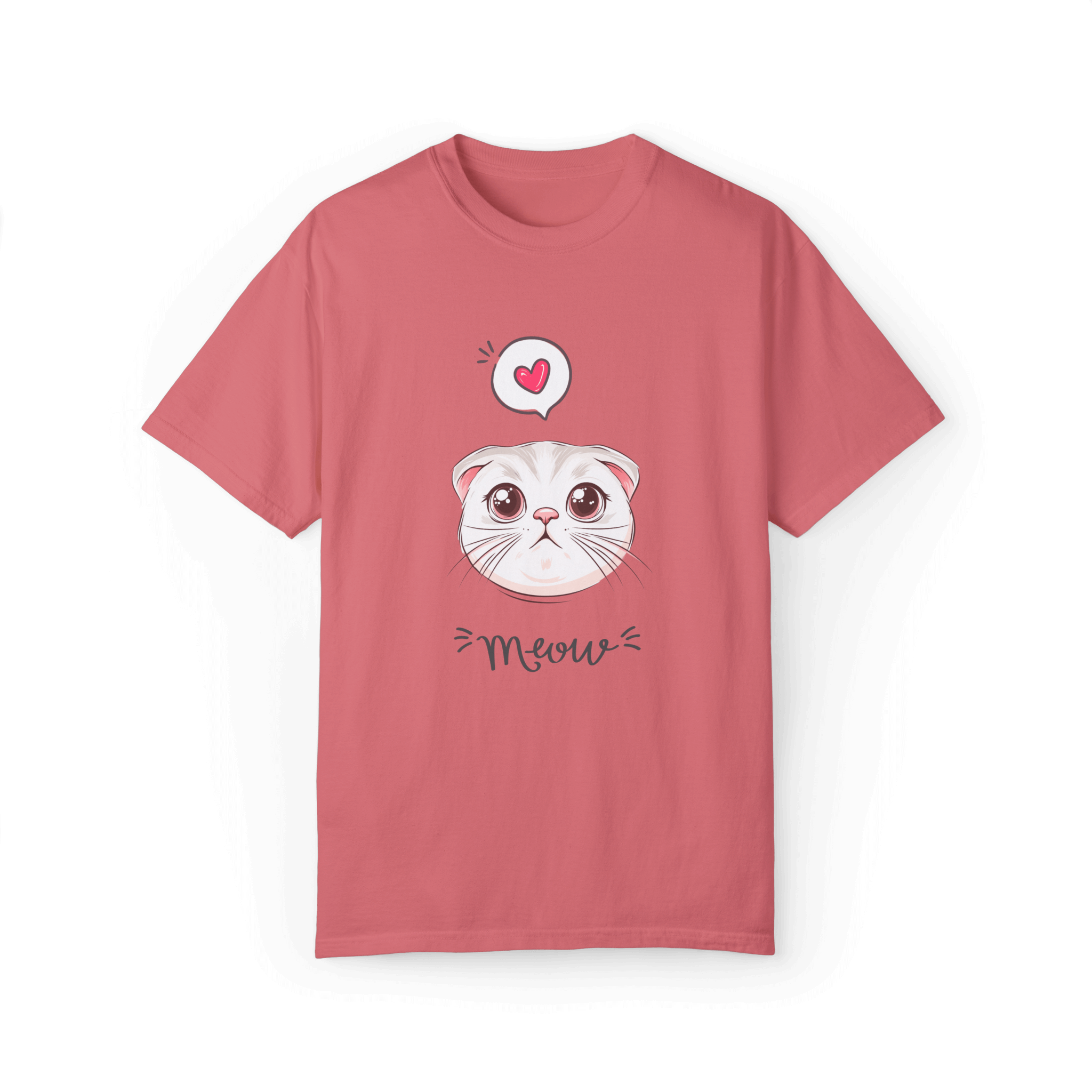 Scottish Fold Meow T-shirt - Cute Cat Love