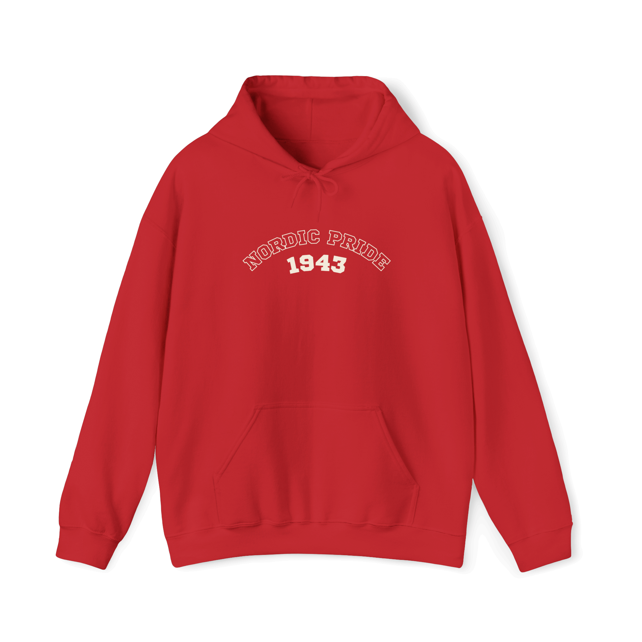 Relaxed fit red hoodie featuring 