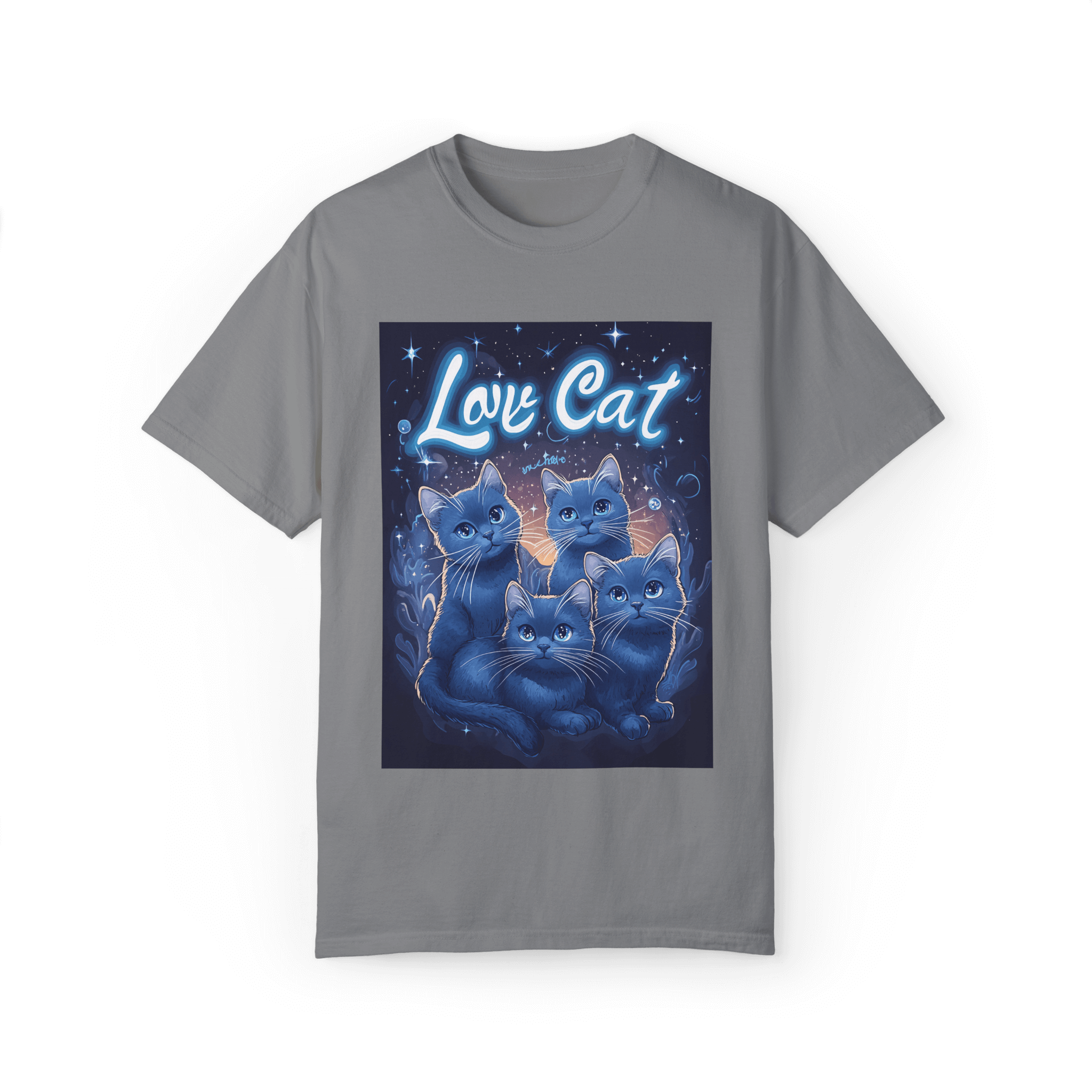 Love Cats T-shirt - British Shorthair Celestial Design