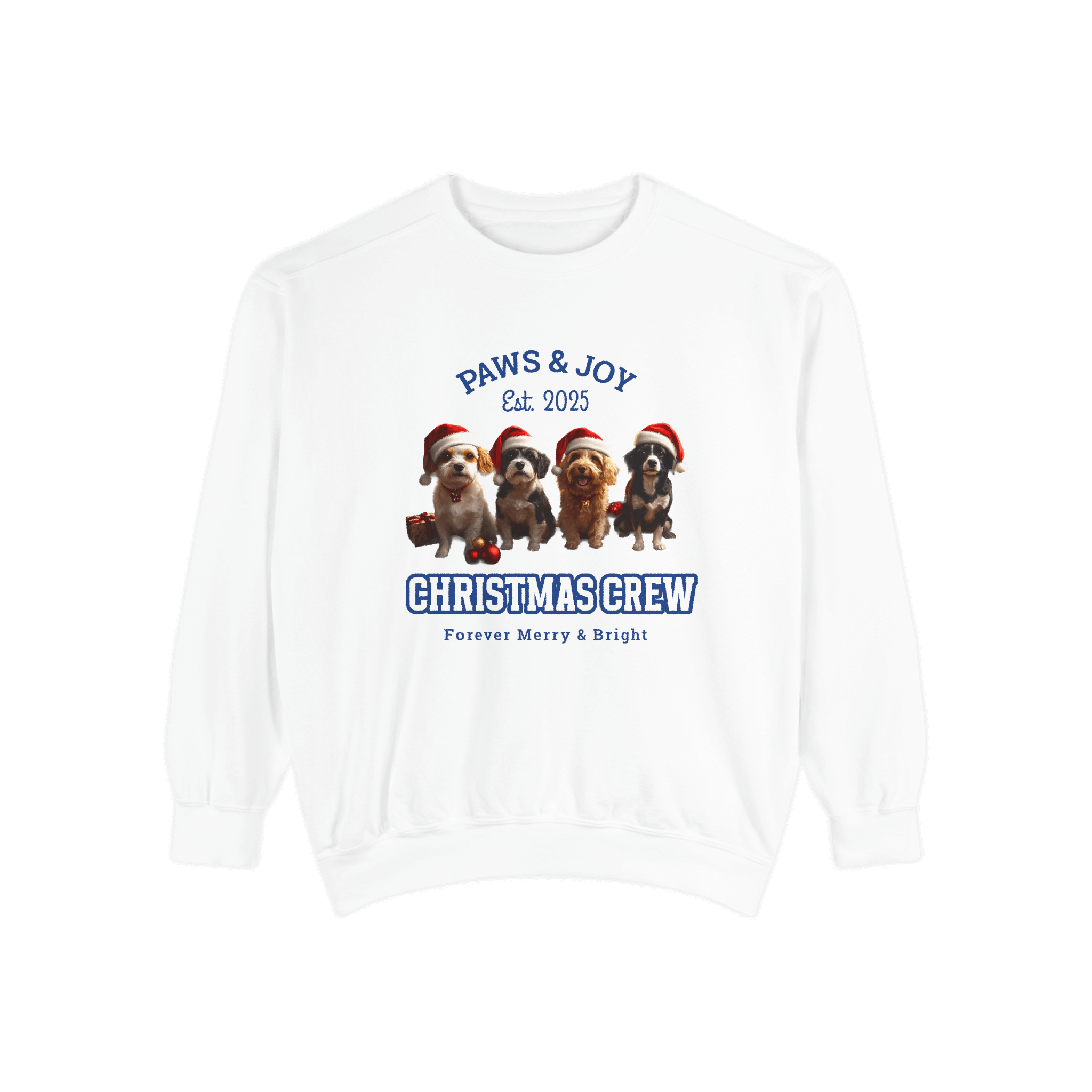 White Christmas-themed sweatshirt featuring 