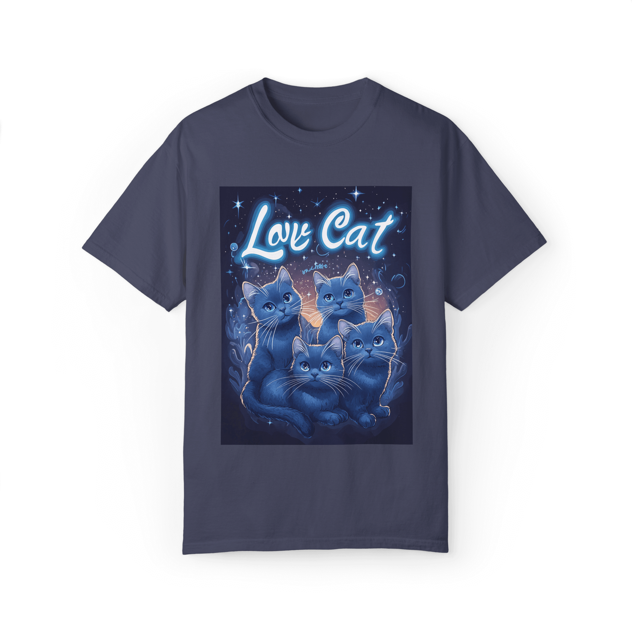 Love Cats T-shirt - British Shorthair Celestial Design