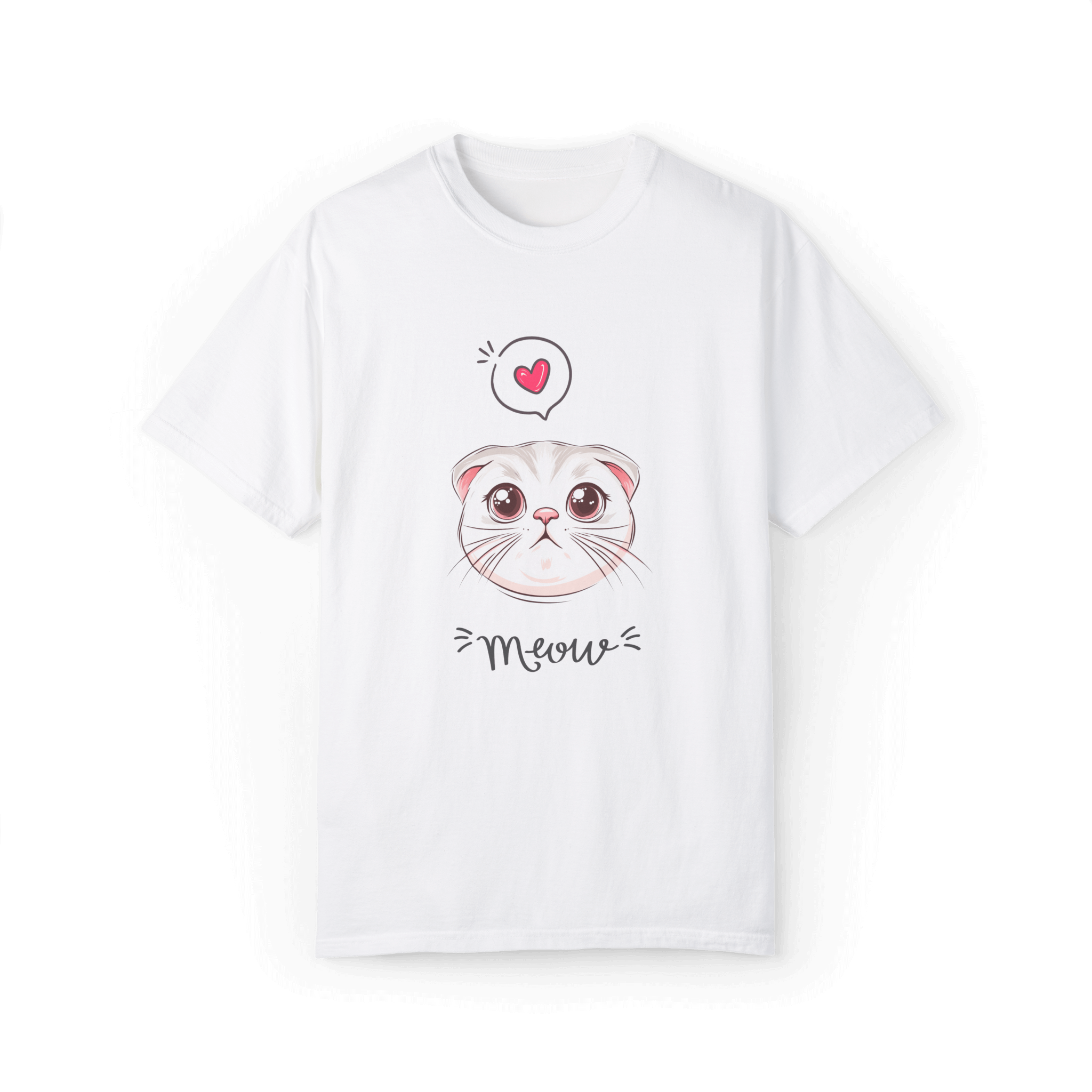 Scottish Fold Meow T-shirt - Cute Cat Love