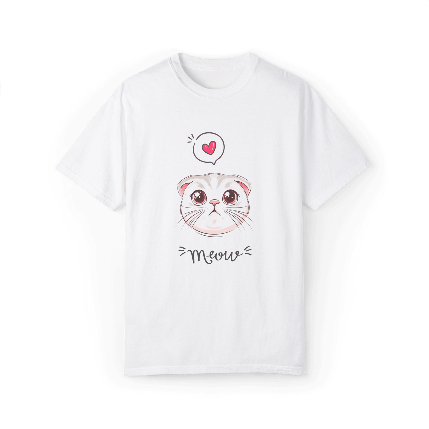 Scottish Fold Meow T-shirt - Cute Cat Love