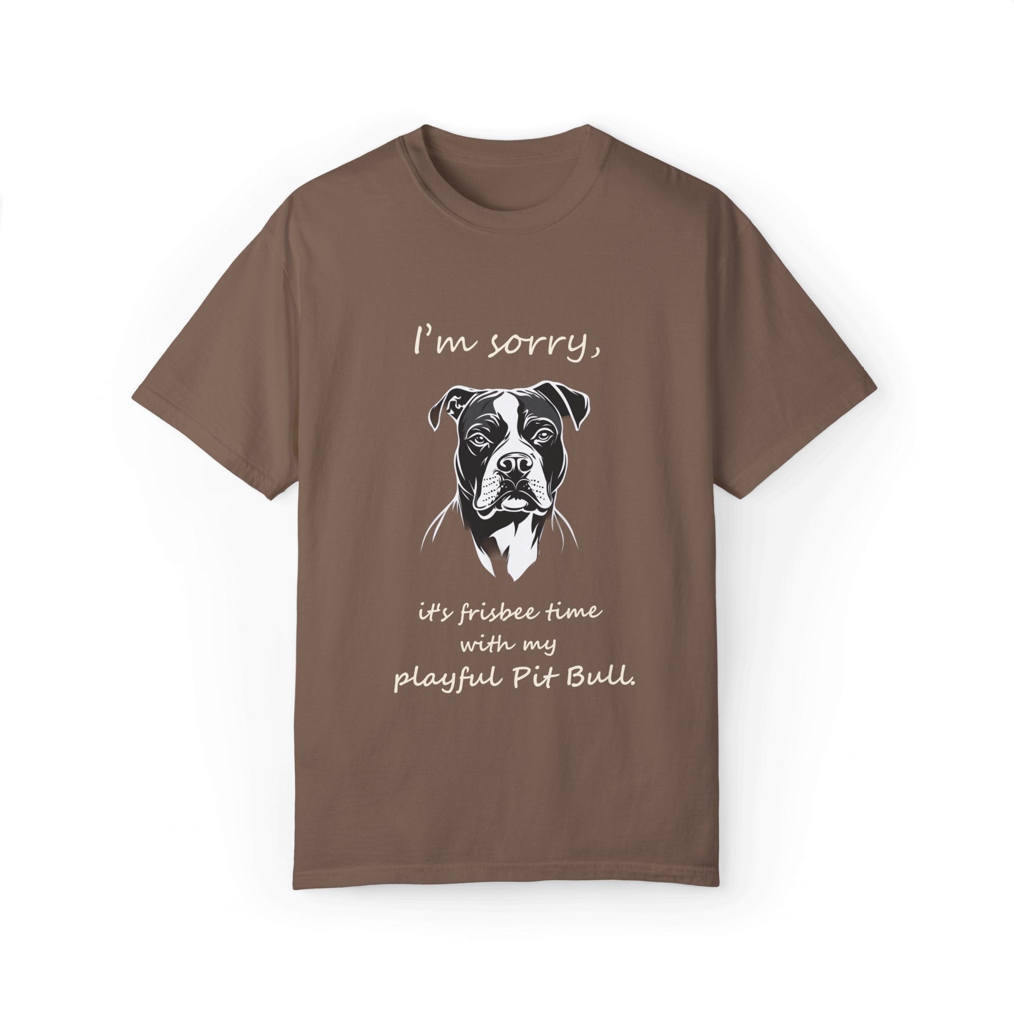 Playful Pit Bull T-shirt - Frisbee Time Fun