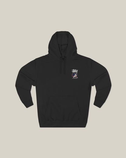 Taily Space Club Streetwear Graphic Hoodie in black featuring an astronaut design and cozy fit.