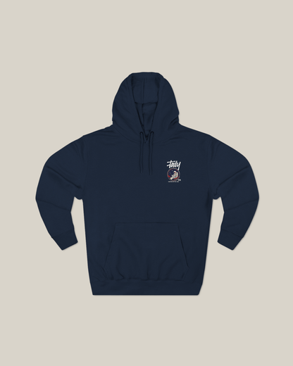 Taily Space Club Streetwear Graphic Hoodie in navy featuring astronaut graphic and "Floating in the Void" text.