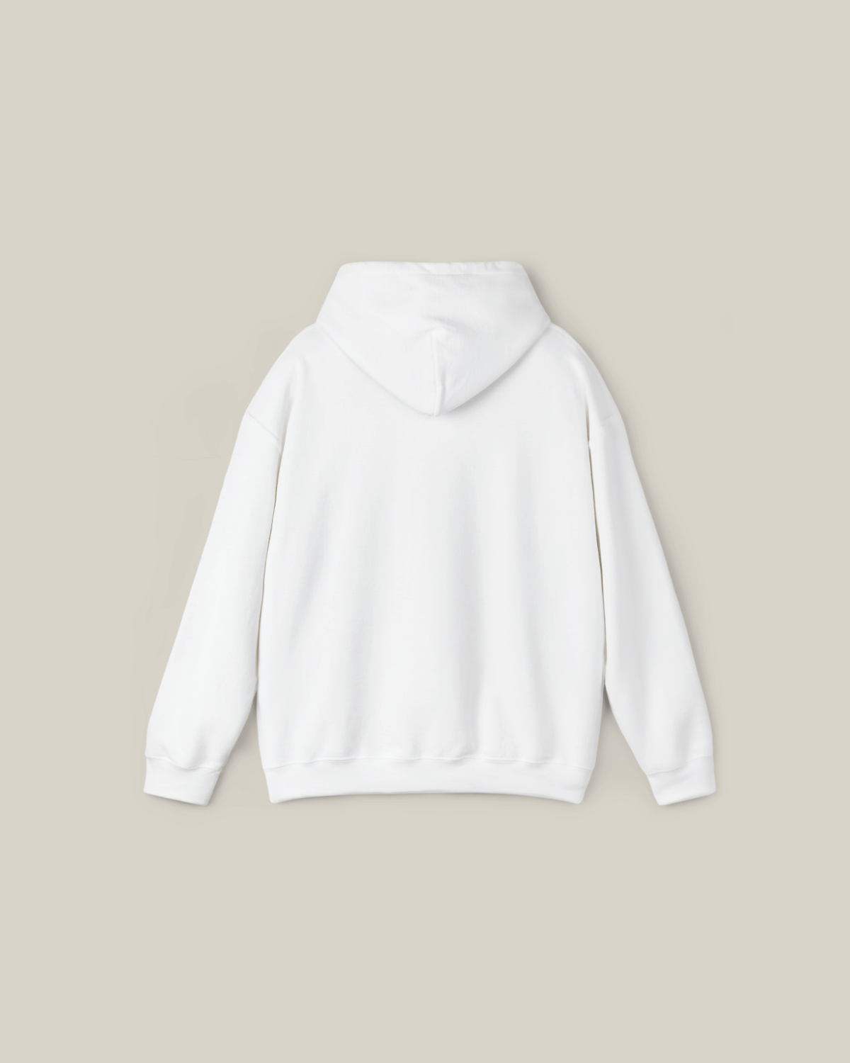 Back view of the Taily Bird embroidered hoodie in white, showcasing the minimalist streetwear design.