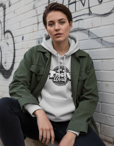 Taily World Graphic Hoodie – Heather Grey | Taily Apparel