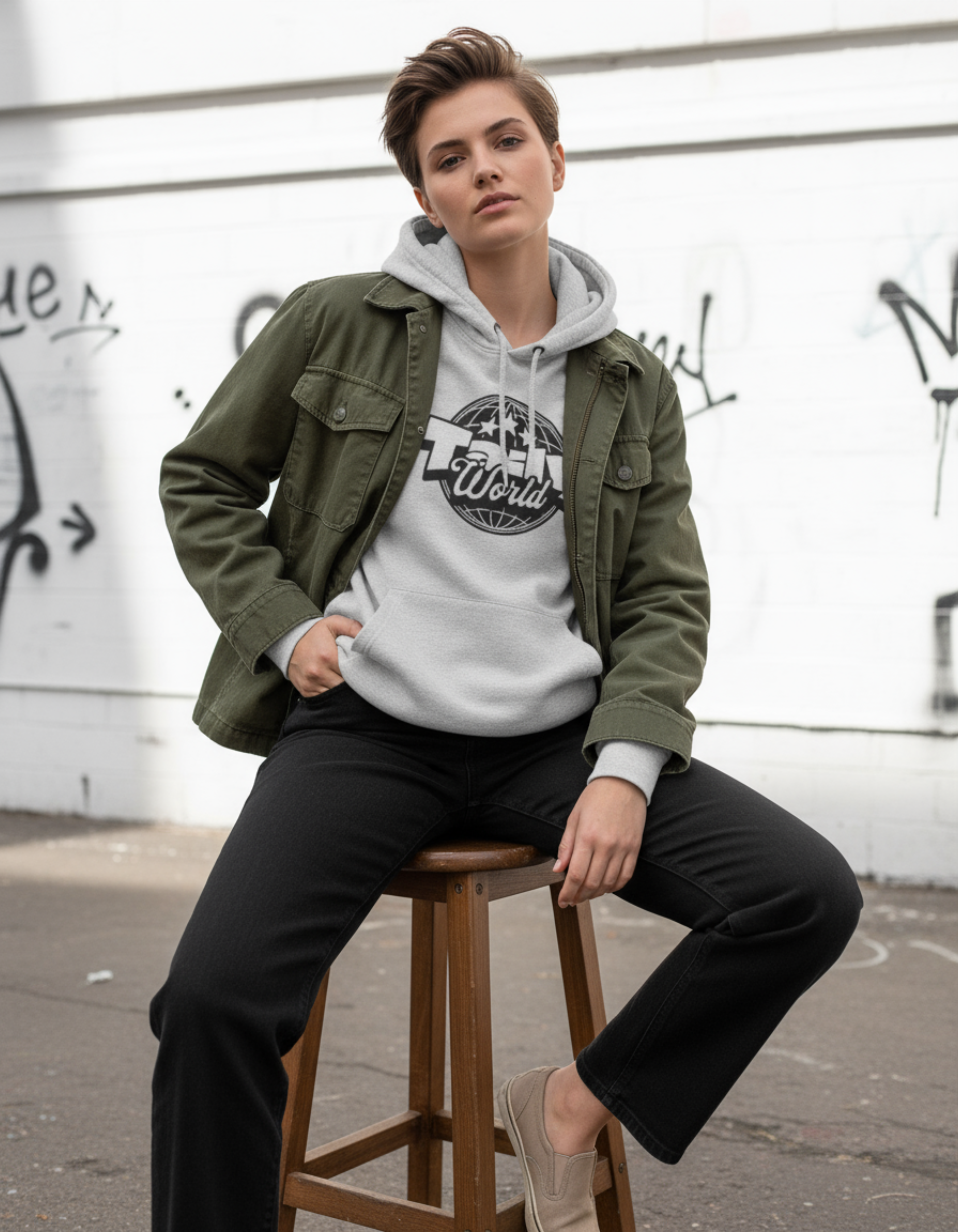 Taily World Graphic Hoodie – Heather Grey | Taily Apparel