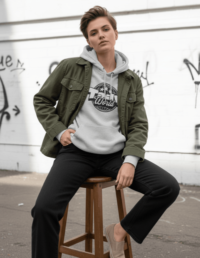 Taily World Graphic Hoodie – Heather Grey | Taily Apparel