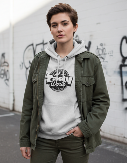 Taily World Graphic Hoodie – Heather Grey | Taily Apparel
