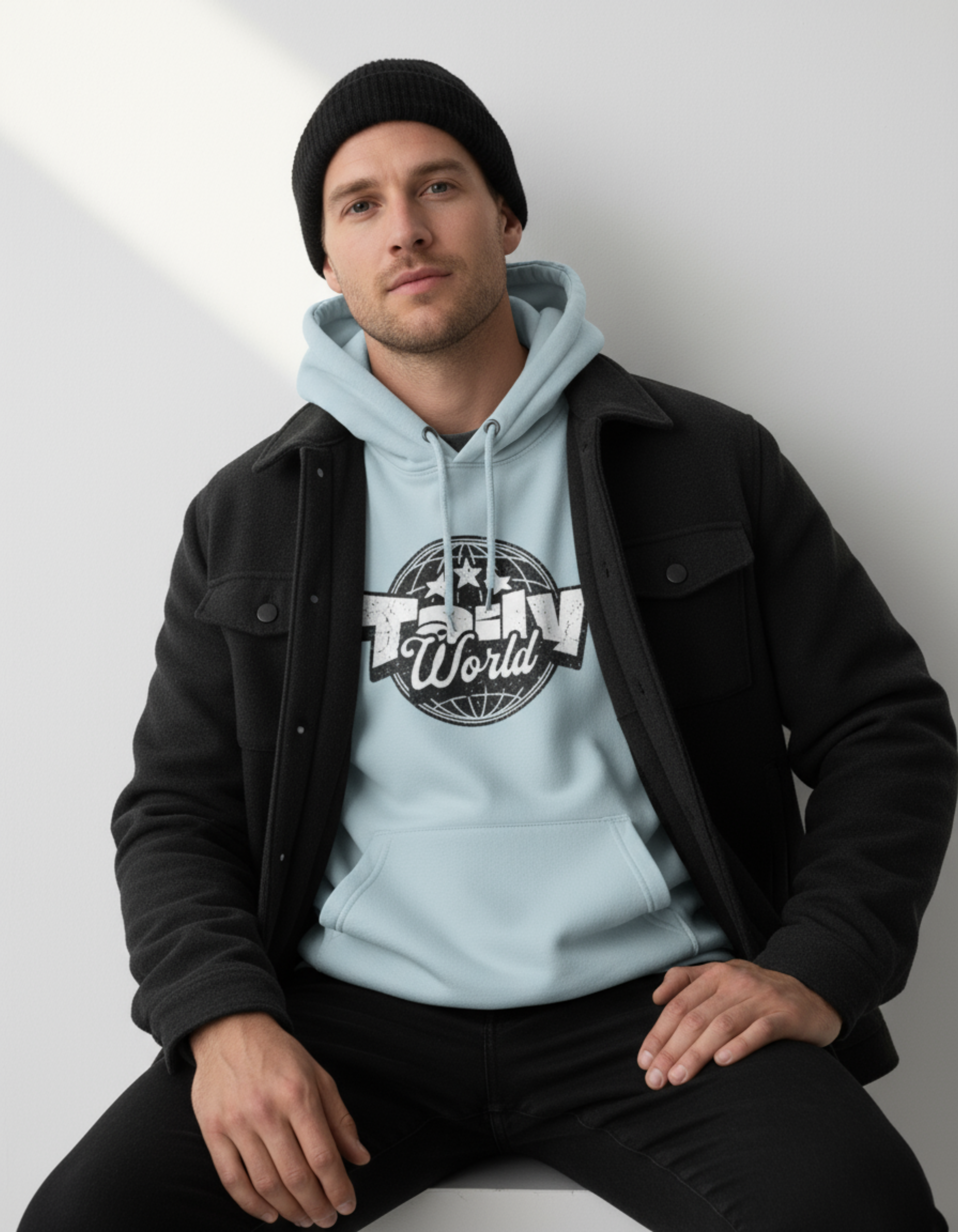 Taily World Graphic Hoodie – Blue Mist | Taily Apparel