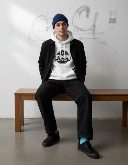 Taily World Graphic Hoodie – White | Taily Apparel