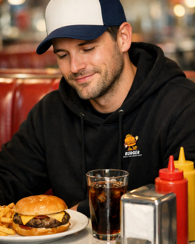Burger Hoodie – Good Times Service (Black)
