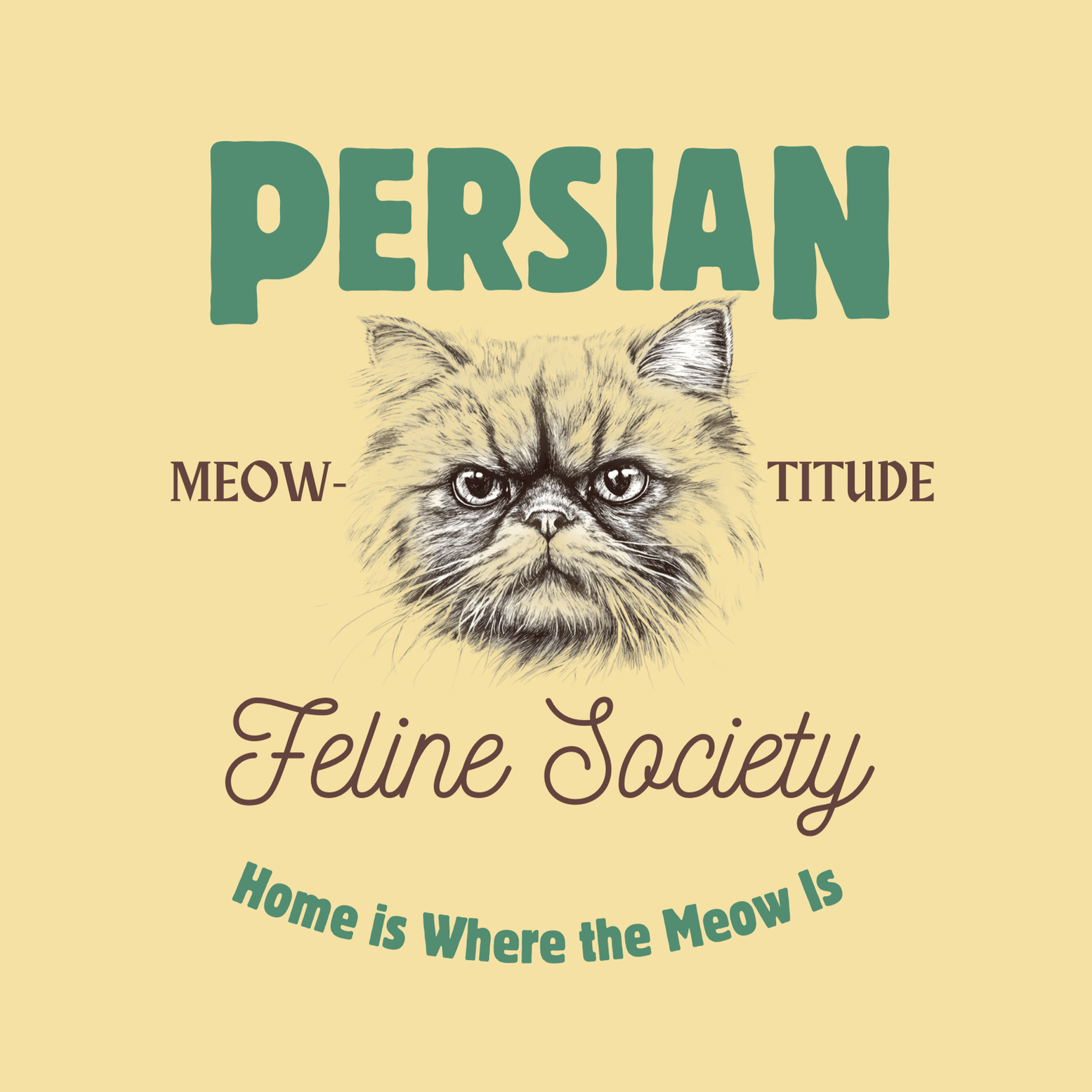 Persian Feline Society T-shirt - Meow-titude in Style