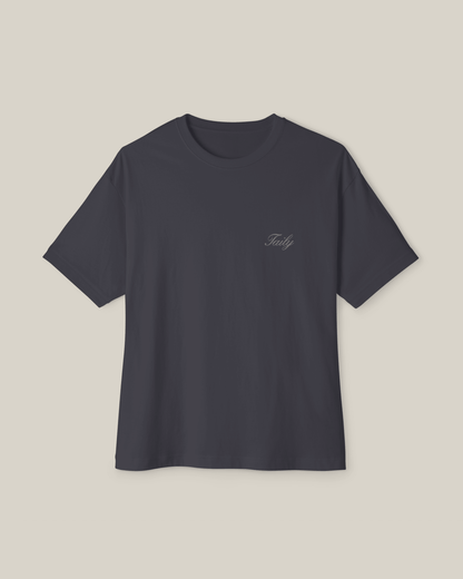 Taily Swiss Alps Vintage Boxy T-Shirt – Dark Grey