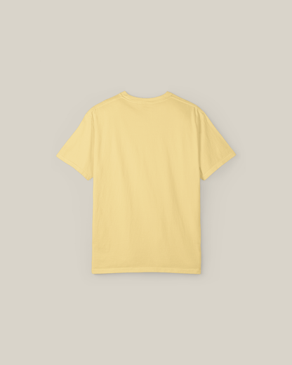 Back view of Taily Street Rebel graphic tee in butter color, showcasing a comfortable and stylish streetwear design.