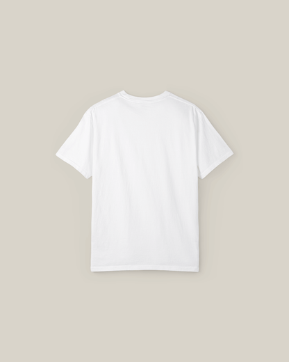 Back view of Taily Street Scene Graphic Tee, a comfortable white streetwear t-shirt for urban style.