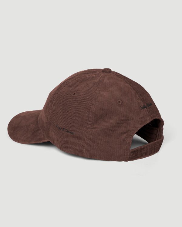 Embroidered Corduroy Cap – Vintage Milkshake Club (Dark Brown)