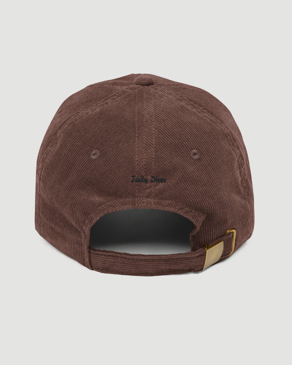 Embroidered Corduroy Cap – Vintage Milkshake Club (Dark Brown)