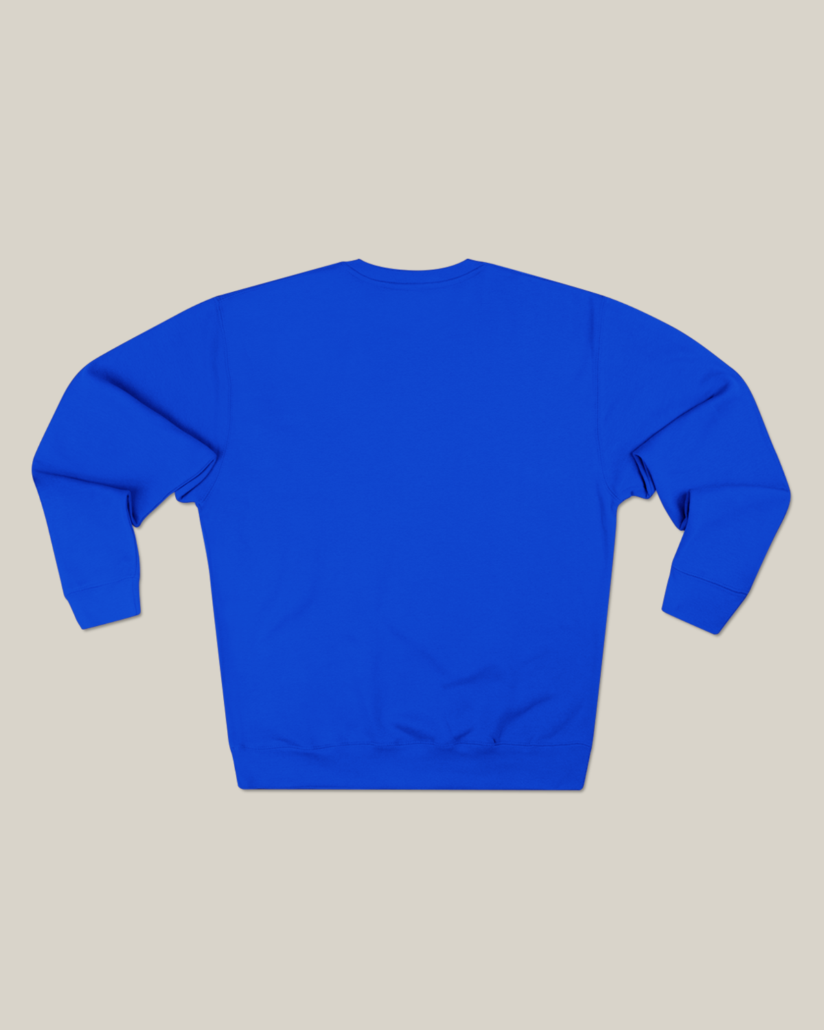 Back view of the RBW Club sweatshirt in vibrant royal blue color.