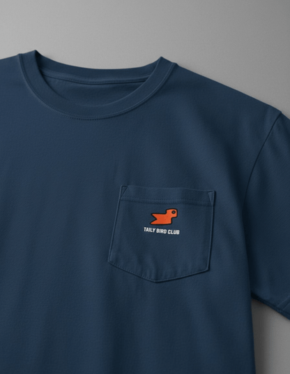 Bird Club Pocket T-Shirt Navy | Taily Apparel Streetwear