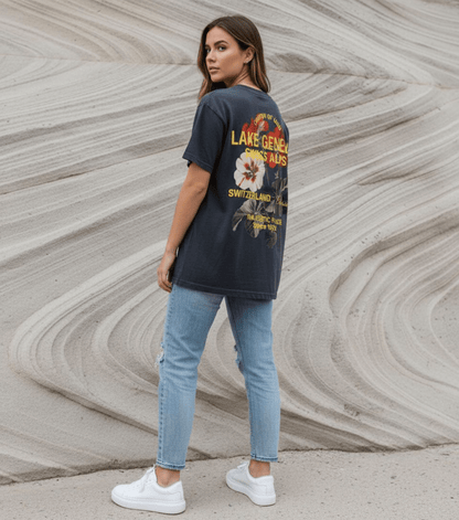 Taily Swiss Alps Vintage Boxy T-Shirt – Dark Grey