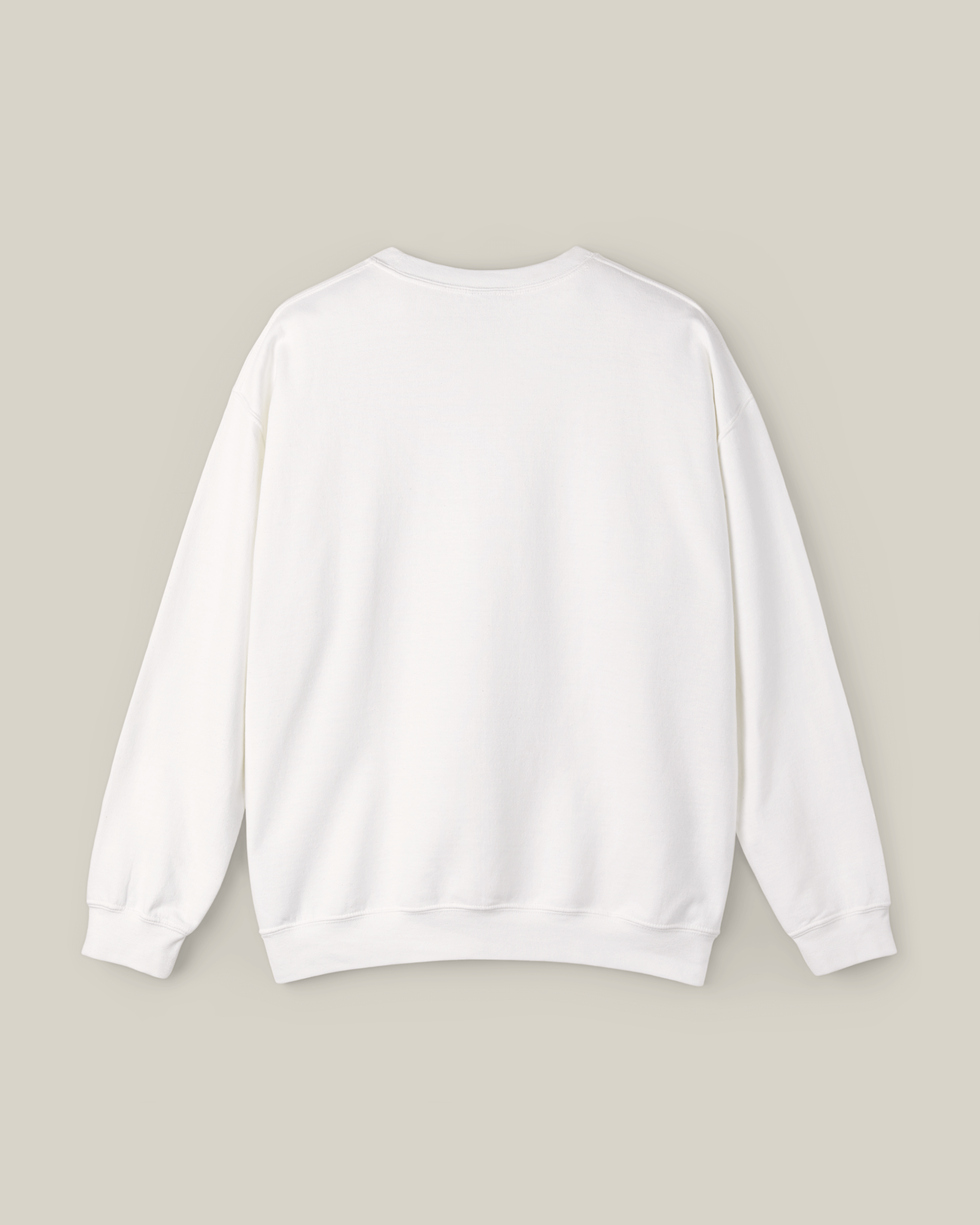 Back view of the Taily Bird Stay Cold Stay Royal Streetwear Graphic Sweatshirt in white.