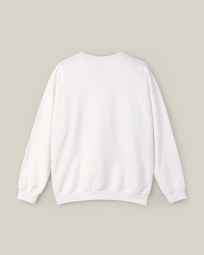 Back view of the Taily Bird Stay Cold Stay Royal Streetwear Graphic Sweatshirt in white.