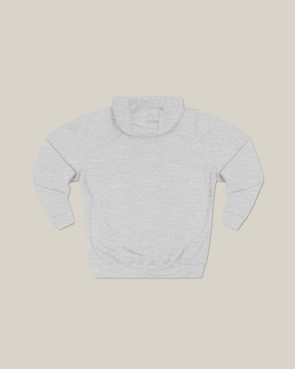 Back view of Taily World Streetwear Graphic Hoodie in heather grey, showcasing the soft fleece fabric.