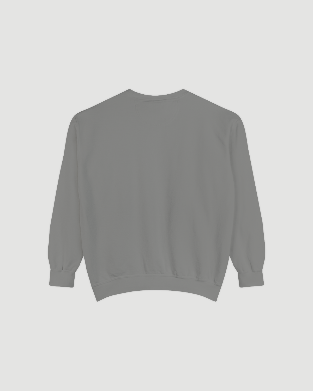 Back view of the Good Fries Only Sweatshirt in grey, showcasing its comfortable design and relaxed fit.