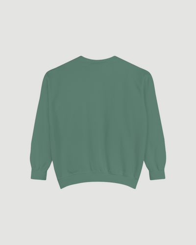 Good Fries Only Sweatshirt in light green from the back, featuring a comfortable fit and casual style.