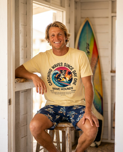 Wave Hounds Surf Tee – Banana