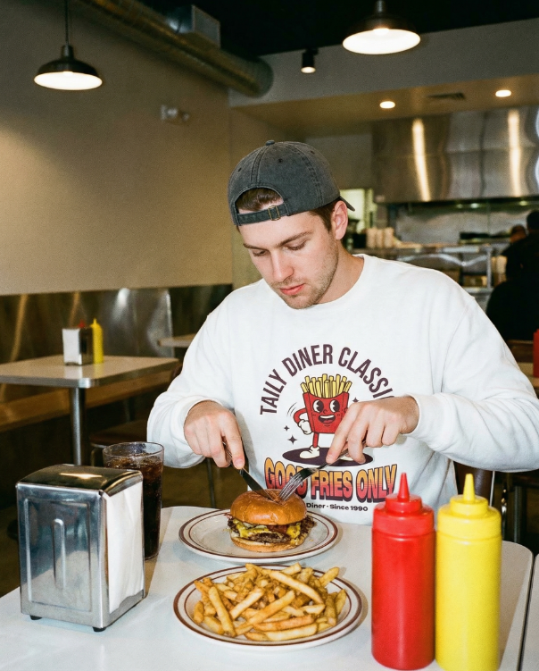 Good Fries Only Sweatshirt – Taily Diner (White)