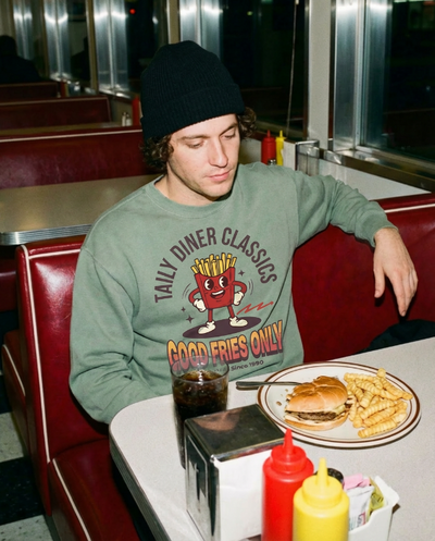 Good Fries Only Sweatshirt – Taily Diner (Light Green)