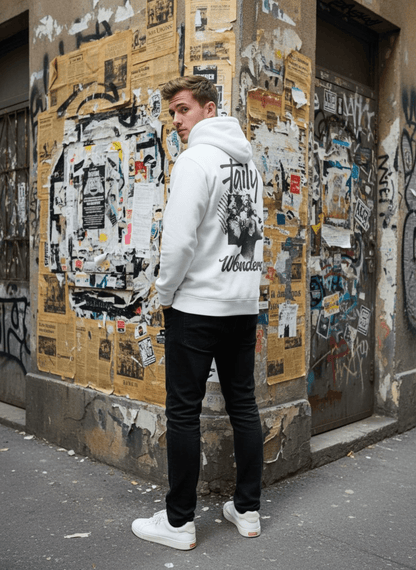 Taily Wonders Vintage Graphic Hoodie – White