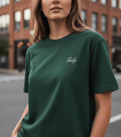 Taily Swiss Alps Vintage Boxy T-Shirt – Forest