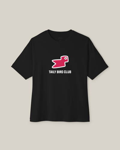 Bird Club Boxy T‑Shirt Black/Pink | Taily Apparel Streetwear