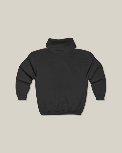 Back view of the Taily Zip Hoodie in Black, showcasing the minimalist design and comfortable fit.