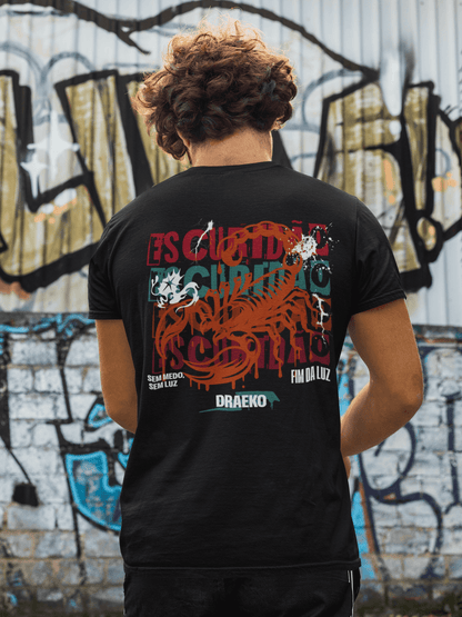 Taily Scorpion Streetwear Graphic T-Shirt in black featuring bold scorpion artwork and minimal logo on the back.