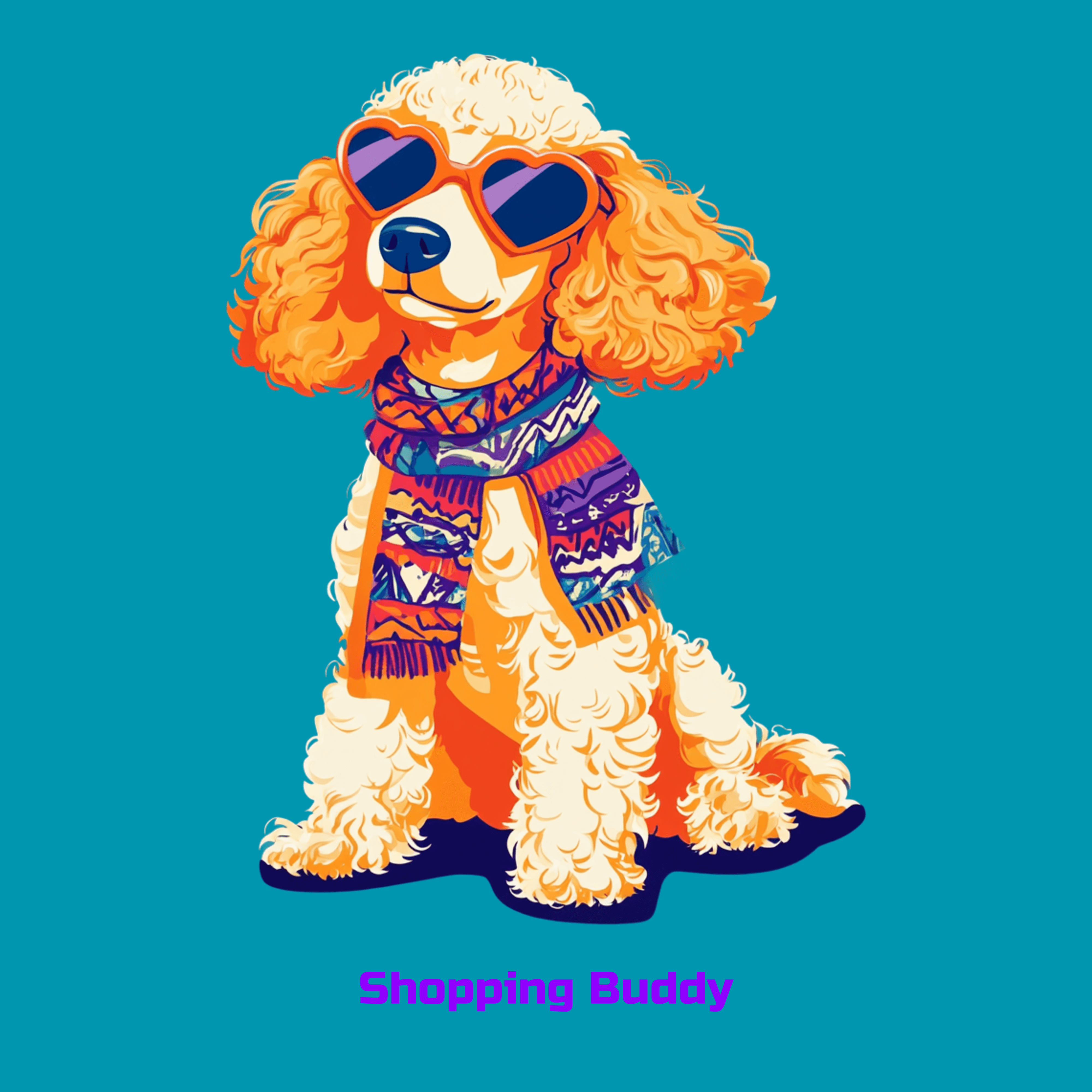 Shopping Buddy Poodle T-shirt - Stylish Canine Companion