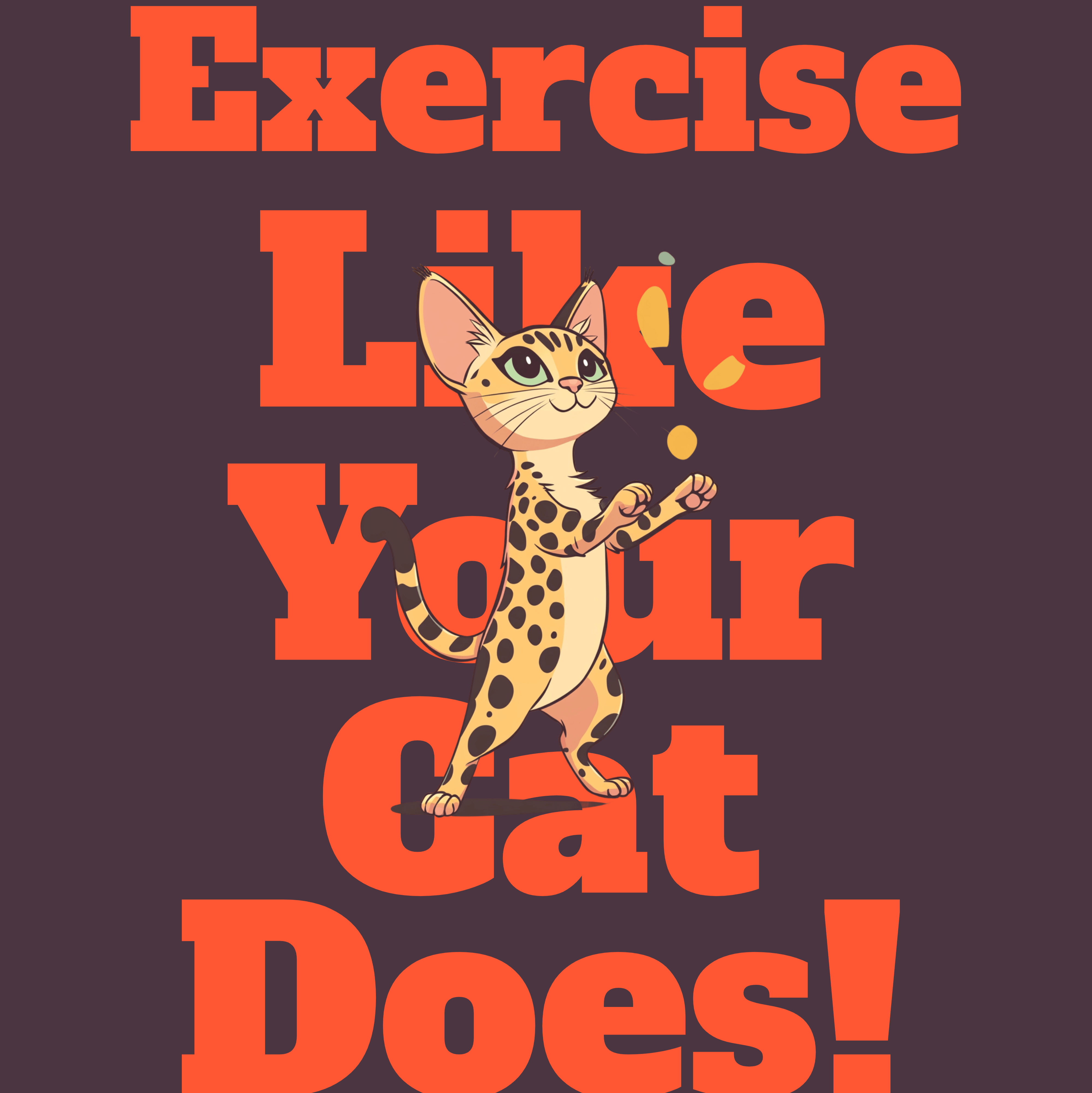 Active Savannah Cat T-shirt - Fun Workout Inspiration