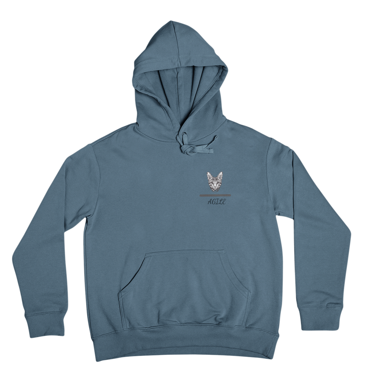 Agile Savannah Cat Hoodie - Elegant Minimalist Design