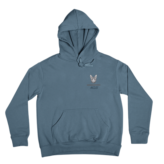 Agile Savannah Cat Hoodie - Elegant Minimalist Design