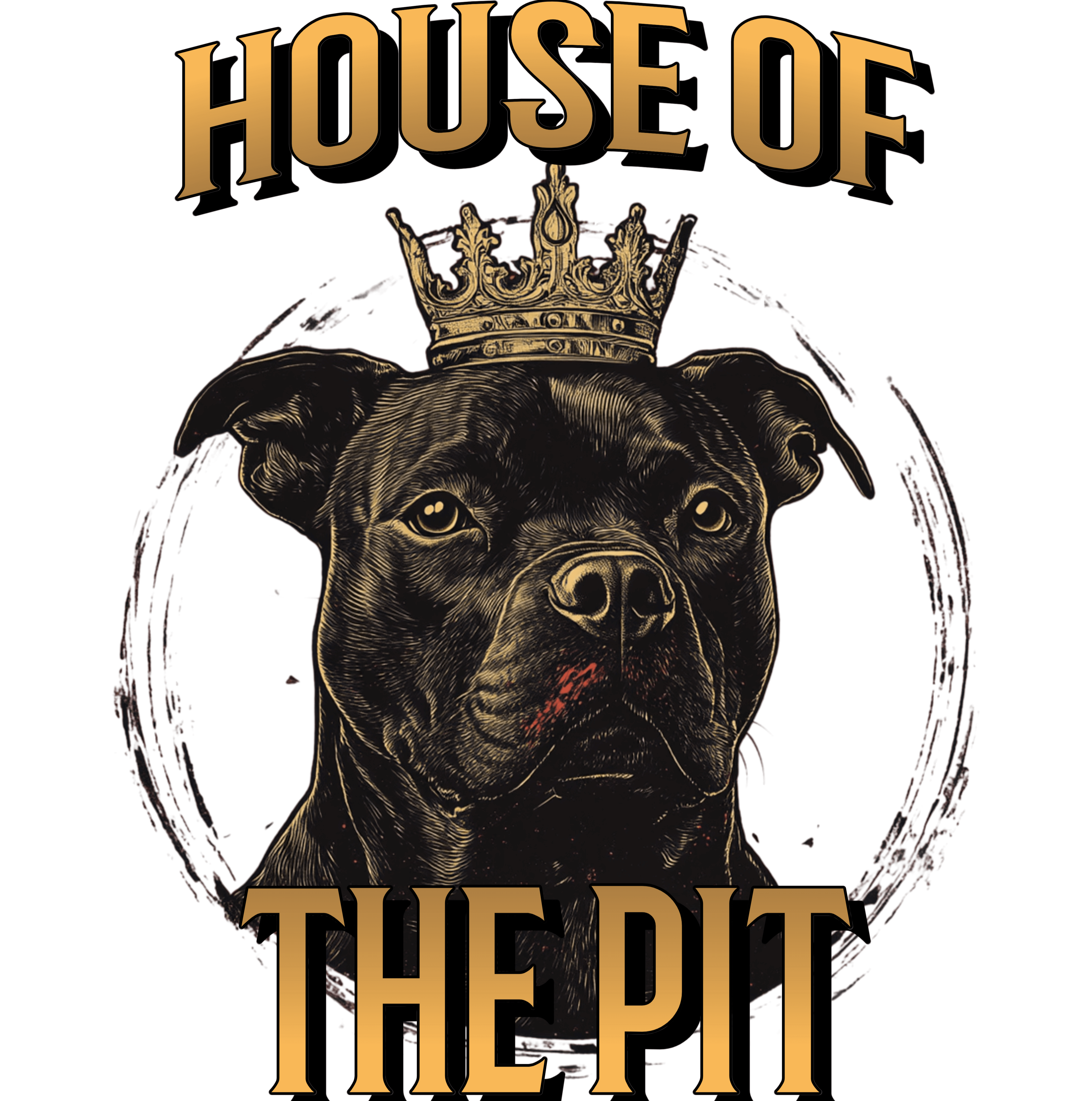 House of the Pit T-shirt - Regal Pit Bull Design