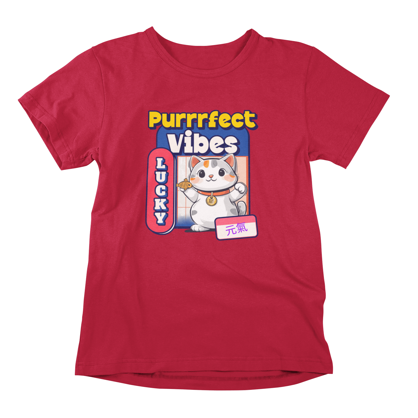 Purrrfect Vibes Scottish Fold T-shirt - Bring Good Fortune